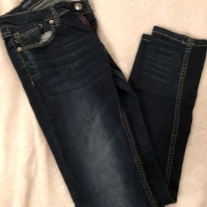 Dark wash skinny jeans